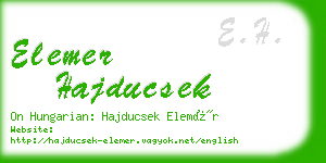 elemer hajducsek business card